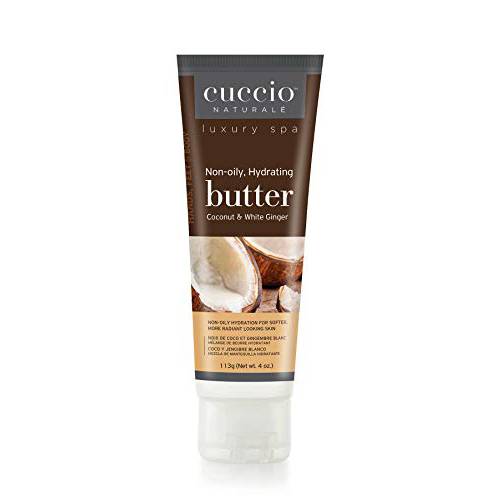 Cuccio Naturale Butter Blends - Ultra-Moisturizing, Renewing, Smoothing Scented Body Cream - Deep Hydration For Dry Skin Repair - Made With Natural Ingredients - Coconut & White Ginger - 4 Oz
