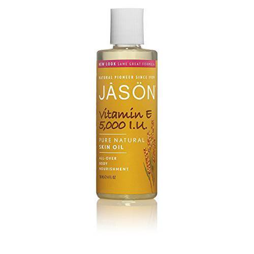 Jason Skin Care Vitamin E Oil 5,000 I.U. 4 fl. oz. Pure & Natural Beauty Oils (a) - 2pc