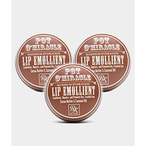 Ruby Kisses Pot O’ Miracle Maximum Hydration, Cocoa Butter & Coconut Oil (Lip Emollient, 3 Pack)