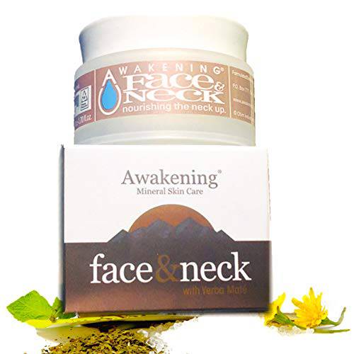 Awakening Face & Neck Hydrating and Moisturizing Magnesium Cream - with Yerba Maté, Plant Based Anti-Oxidant - Rich with Minerals of the Dead Sea