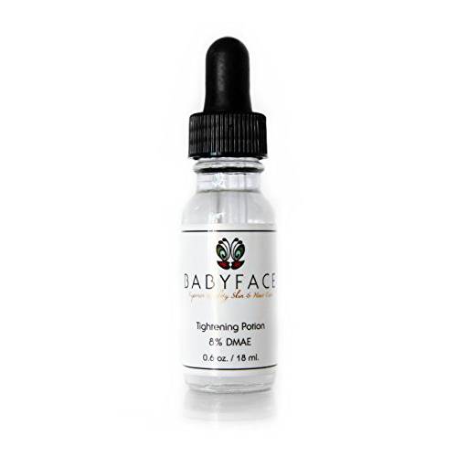 Babyface Instant Tightening Serum - Extra Strength 8% DMAE for Maximum Tightening, Pore Refining, Face Firming, Anti-Aging. Lifts, Smoothes, Resurfaces Dull Skin (0.6 oz)
