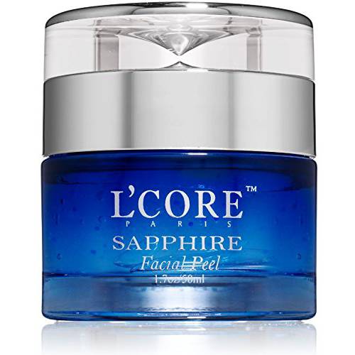 L’Core Paris Sapphire Facial Peel with Organic Extracts - Anti Aging Facial Peeling Gel Infused with Minerals and Real Sapphire Dust - 1.7oz/50ml