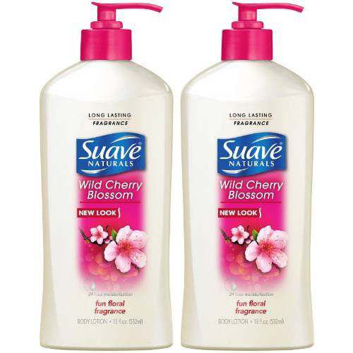 Suave Hand and Body Lotion - Wild Cherry Blossom, 18 Fl Oz (Pack of 2)