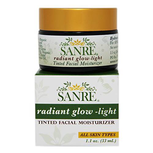 SanRe Organic Skinfood - Radiant Glow Light - Organic Tinted Facial Moisturizer For All Skin Types