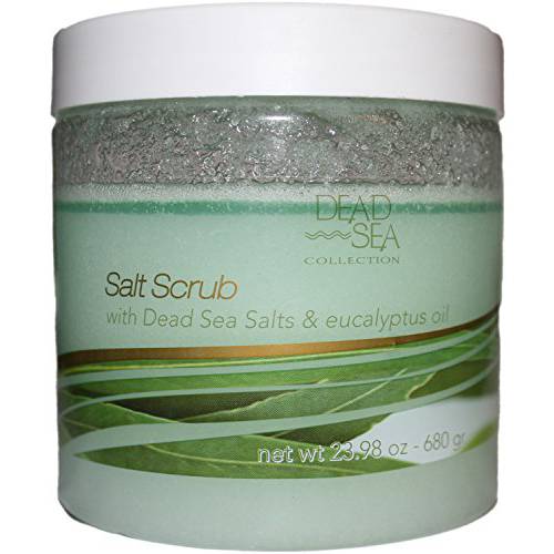 Dead Sea Collection Salt Body Scrub - Large 23.28 OZ - with Eucalyptus - Exfoliating Effect - Includes Organic Essential Oils and Natural Dead Sea Minerals