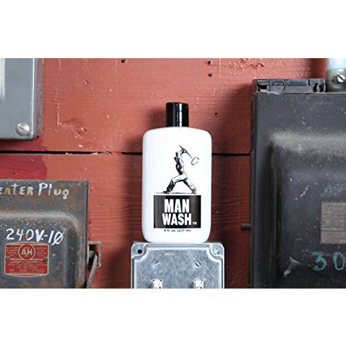 Man Stuff Man Wash Beard Wash and All in One Mens Body Wash and Shampoo | Cleanses and Softens | Natural Hydrating Ingredients | Vegan Beard Wash for Men | Paraben Free | Beard Care Gift (8 oz)