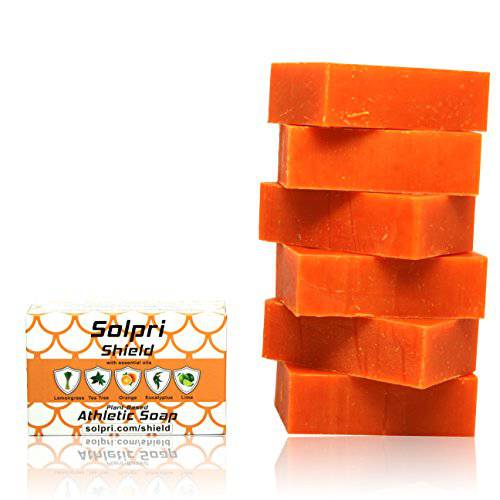 Solpri Shield Antifungal Soap Bar Lemongrass Tea Tree Eucalyptus 4 oz (6 Pack)