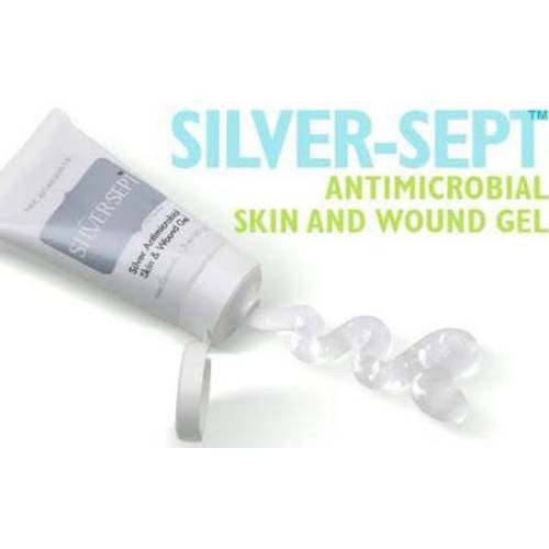 Silver-Sept Silver Antimicrobial Skin and Wound Gel, 3 oz. Tube for Foot and Leg Ulcer Treatment, 1st and 2nd Degree Burn Care