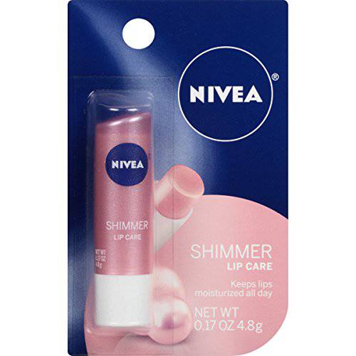 NIVEA Shimmer Lip Care - Pearly Shimmer for Chapped Lips, Moisturize All Day, 17 Oz Stick, Pack of 6