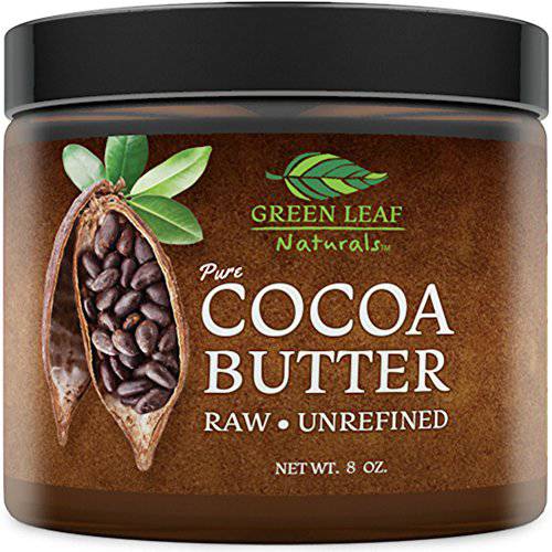 Cocoa Butter Raw Organic Unrefined | 100% Organic Natural Ingredients | Body Moisturizer | Hydrate, Nourish & Soften Your Skin | Restore & Repair | Body Butter for Women & Men, All Skin Types 8 oz