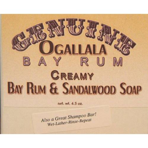 Two (2) Genuine Ogallala Bay Rum & Sandalwood Bath Soap/Shampoo Bar – 4.5 oz each