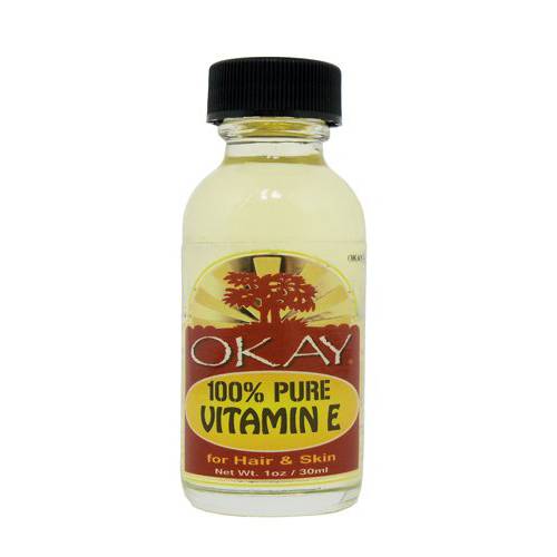Okay Vitamin E Oil For All Hair Textures & Skin Types, All Natural, 1 Fl Oz