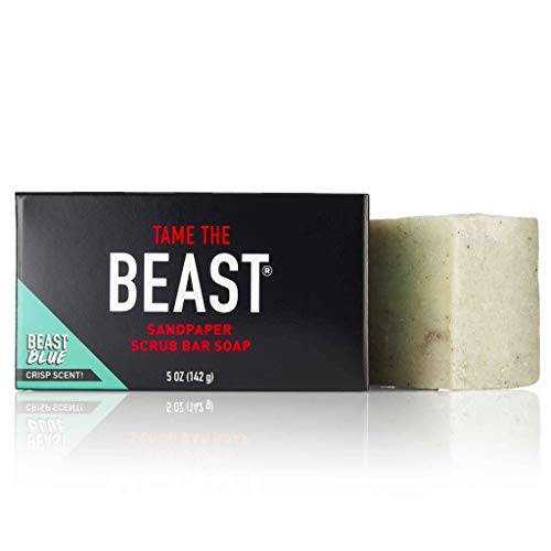 Beast All-Natural Bar Soap - Organic Essential Oils 100% Vegan Cruelty SLS Sulfate Paraben Free Made in USA - Coconut Olive Almond Rainforest Alliance Certified (Blue, 5 oz)