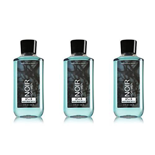 Lot of 3 Bath Body Works Noir for Men 10.0 Oz 2 in 1 Hair Body Wash