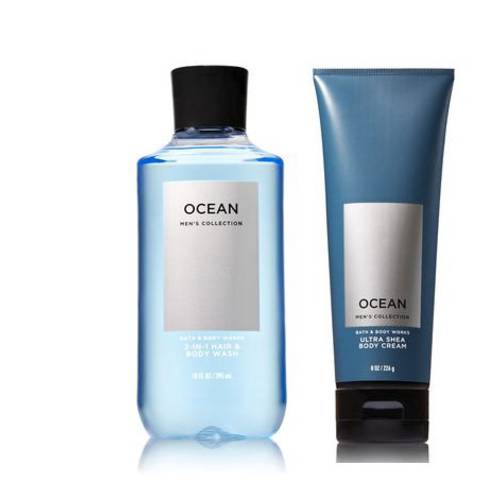Bath & Body Works Men’s Collection Ultra Shea Body Cream & 2 in 1 Hair and Body Wash OCEAN.