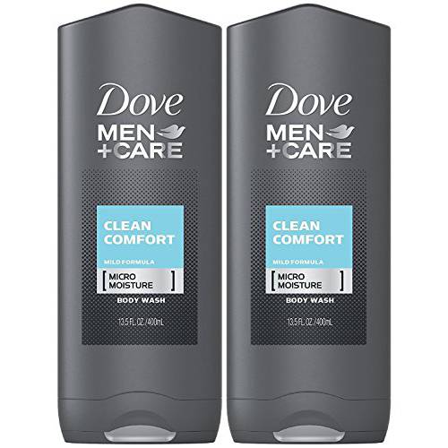 Dove Men + Care Body & Face Wash, Clean Comfort, 13.53 Fl Oz (Pack of 2)
