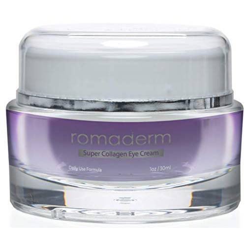 Romaderm- Super Collagen Eye Cream-Dark Circles, Puffiness, Wrinkles and Bags - The Most Effective Anti-Aging Eye Cream for Under and Around Eyes