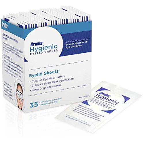 Bruder Hygienic Eyelid Cleansing Sheets Micro Fine Individually Wrapped Untreated Sheets 35 Count Box