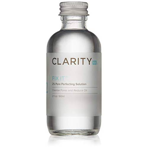ClarityRx Fix It 2% Salicylic Acid Pore Perfecting Solution, Natural Plant-Based Treatment for Acne-Prone & Oily Skin (2 fl oz)