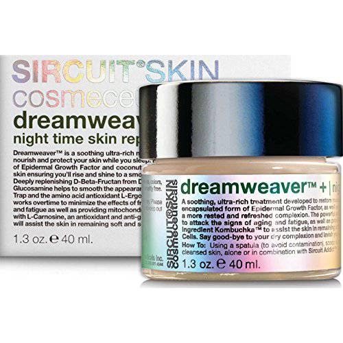 Sircuit Skin DREAMWEAVER+ Night Time Skin Repair - Hydrating Overnight Face Cream with Squalane, Shea Butter + Amino Acids - Soothing Facial Moisturizer Promotes Soft Skin (1.3 oz)