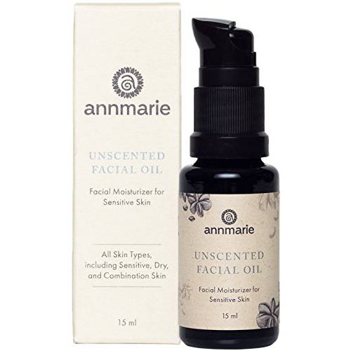Annmarie Skin Care Herbal Facial Oil for Sensitive Skin - Unscented Organic Oil with Squalane, Omega-Rich Sacha Inchi & Camellia Seed Oils, Soothing Moisturizer for Sensitive Skin, Fine Lines and Wrinkles, Suitable for All Skin Types (15ml, 0.5 fl oz)