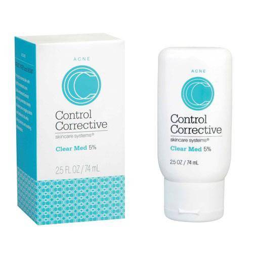 CONTROL CORRECTIVE Clear Med 5% Acne Treatment Lotion | Kills Acne Bacteria and Helps to Clear and Control Breakouts | 2.5 oz