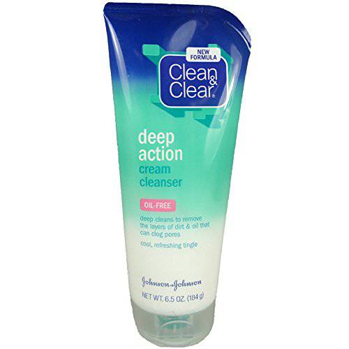 Clean & Clear Oil Free Deep Action Cream Cleanser, 6.5 Ounce