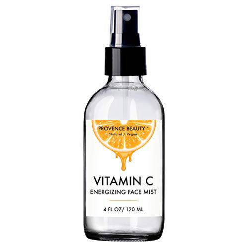Vitamin-C Face Mist and Setting Spray - Enhanced with Hyaluronic Acid, Aloe Vera and Rose Water - Skin Brightening, Moisturizing, Pore Minimizing - 4 Fl Oz