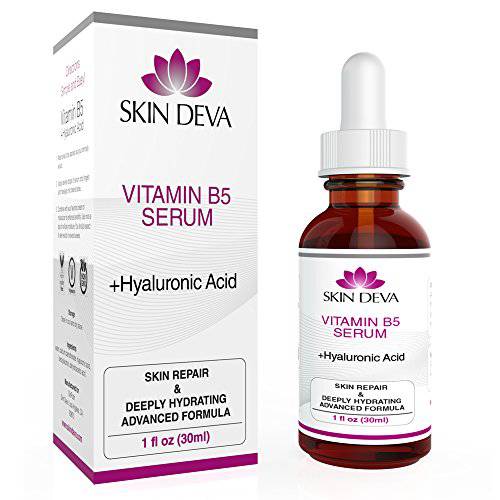 SKIN DEVA Vitamin B5 + Hyaluronic Acid Serum For Face Skin Serum Packed with B5 Relieves and Heals Sunburns Allergic Reactions Insect Bites Revitalizes Skin Perfect Vitamin Serum
