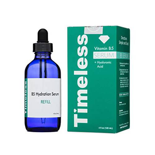 Timeless Skin Care Vitamin B5 Hydration Serum - 4 oz - Calm Breakouts, Heal Blemishes, Reduce Redness & Minimize Scarring - Lightweight & Oil-Free - For All Skin Types, Especially Oily & Sensitive