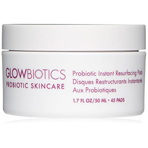 GLOWBIOTICS - Probiotic Instant Resurfacing Pads Gentle Facial Exfoliating Pads with Vitamin C - For All Skin Types (45 Pads) - Made in the USA