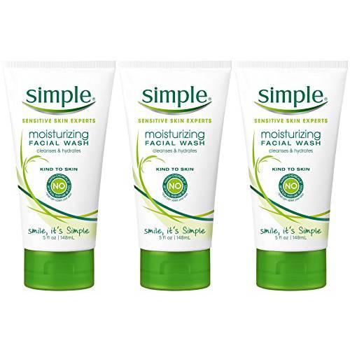Simple Moisturizing Facial Wash, 5 Ounce (Pack of 3)