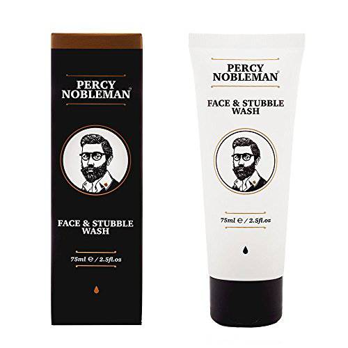Face and Stubble Wash by Percy Nobleman 75 ml / 2.5fl.oz. An Invigorating and hydrating Face Wash For Men. Cleanse and Soften Your Face and Skin with Our Awakening 98% Naturally Derived Face Wash.