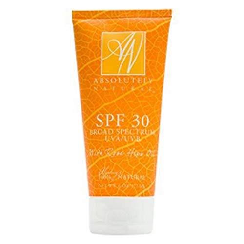 Absolutely Natural SPF 30 Sunscreen Lotion with Rose Hips Oil, Cruelty Free and Reef Safe, Made in USA