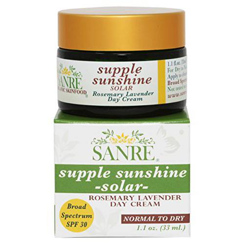 SanRe Organic Skinfood - Supple Sunshine - Organic Rosemary and Lavender Day Cream For Dry to Normal Skin - SPF 30