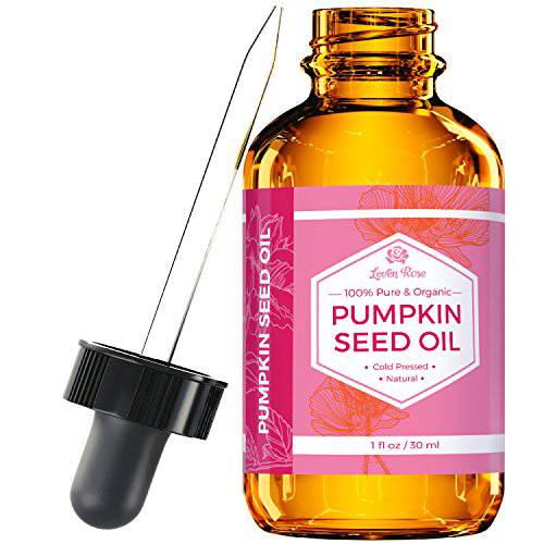 Leven Rose Pumpkin Seed Oil, 100% Pure Cold Pressed Natural Moisturizer for Dry Hair Rough Skin and Nails 1 oz