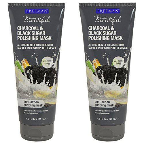 Freeman Facial Charcoal & Black Sugar Polish Mask 6 oz. - Set of 2