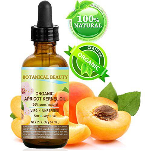 ORGANIC APRICOT KERNEL OIL Australian. 100% Pure / Virgin / Unrefined Cold Pressed Carrier Oil. 2 oz-60 ml. For Face, Hair and Body