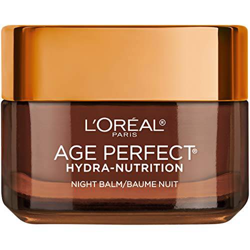 L’Oreal Paris Skincare Age Perfect Hydra Nutrition Ultra Nourishing Honey Night Balm, Face Moisturizer to Comfort, Improve Resilience on Dry Skin, Manuka Honey and Nurturing Oils, 1.7 oz.