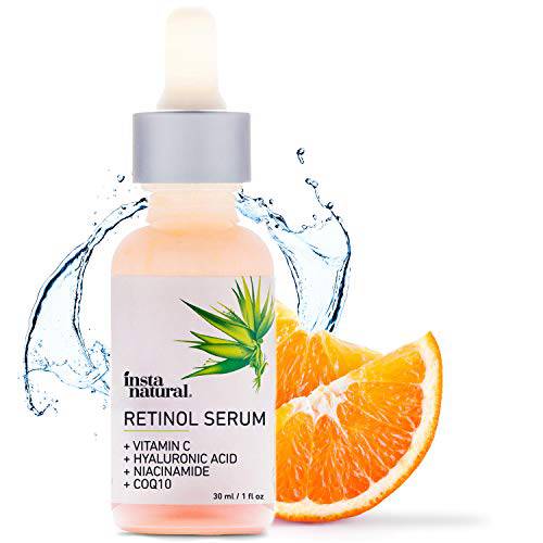 InstaNatural Retinol Serum for Face with Niacinamide, Vitamin C, and Hyaluronic Acid, Anti Aging for Firmer Skin, Lines & Wrinkles & Brightening Serum
