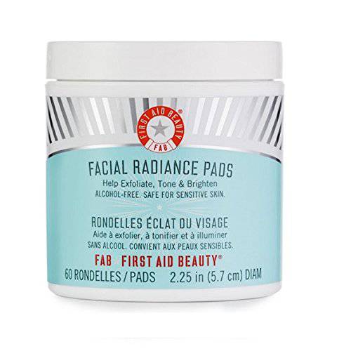First Aid Beauty Facial Radiance Pads – Daily Exfoliating Pads with AHA that Help Tone & Brighten Skin – 60 Count