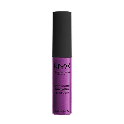 NYX PROFESSIONAL MAKEUP Soft Matte Metallic Lip Cream, Liquid Lipstick - Seoul (Violet)