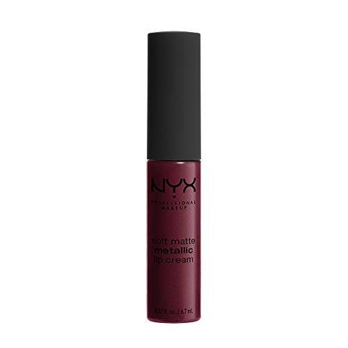 NYX PROFESSIONAL MAKEUP Soft Matte Metallic Lip Cream, Liquid Lipstick - Copenhagen (Matte Rich Plum)