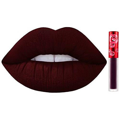 Lime Crime Velvetines Liquid Matte Lipstick, Bloodmoon (Deepest Blood Red) - Bold, Long Lasting Shades & Lip Lining - Stellar Color & High Comfort for All-Day Wear - Talc-Free & Paraben-Free