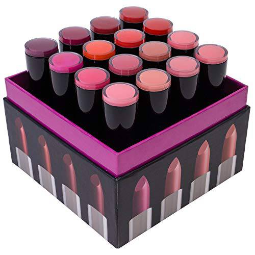 SHANY (Not So) Sweet Sixteen Creme Lipstick Set - Smooth, Highly Pigmented Lip Shades for All Day Wear - 16 Varying Colors
