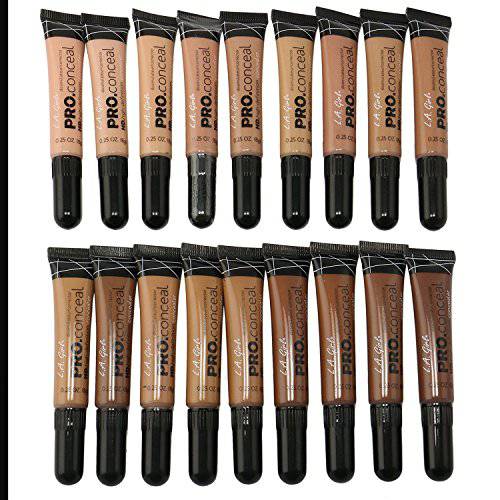 L.A. Girl PC Pro Conceal High Definition Concealer set of color GC971988, All, 16 Ounce, (Pack of 18) (LAX-GC971GC988)