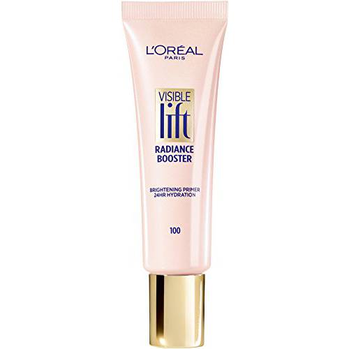 L’Oreal Paris Makeup Visible Lift Radiance Booster, skincare-based primer, 24hr hydration, instantly brightens, smoothes and evens skin, radiant finish, enriched with nourishing oils, 0.84 fl oz.
