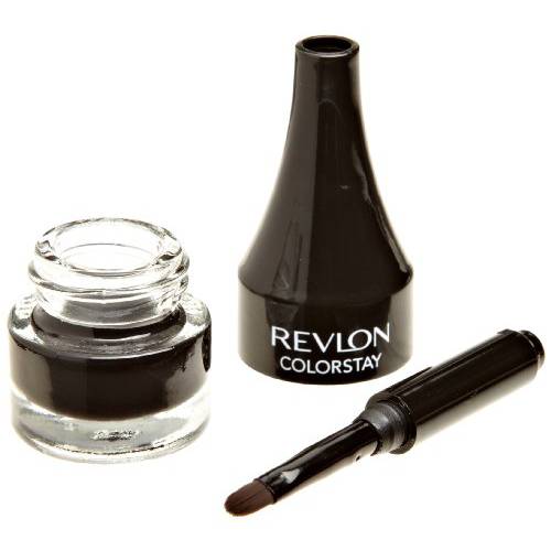 Crème Gel Eyeliner Crème by Revlon, ColorStay Eye Makeup, Waterproof, Smudgeproof, Longwearing with Precision Brush Applicator, 001 Black, 0.01 Oz