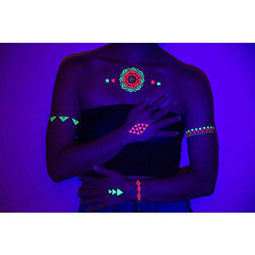 TribeTats NYC - Glow Collection - UV BlacklightGlow In The Dark Temporary Tattoos (1-Pack)