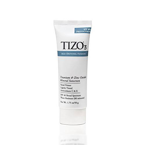 TiZO3 Facial Mineral Sunscreen and Primer, Tinted Broad Spectrum SPF 40 with Antioxidants, Sheer matte finish, Fragrance-Free, Oil-Free, Dermatologist-recommended, PA+++ 1.75 oz